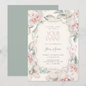 Bloemige vlinder kaart (Voorkant / Achterkant)