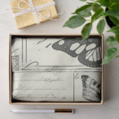  bloemige vlinder zwart wit voor artiest tissuepapier (Geschenk)