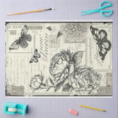  bloemige vlinder zwart wit voor artiest tissuepapier (Craft)