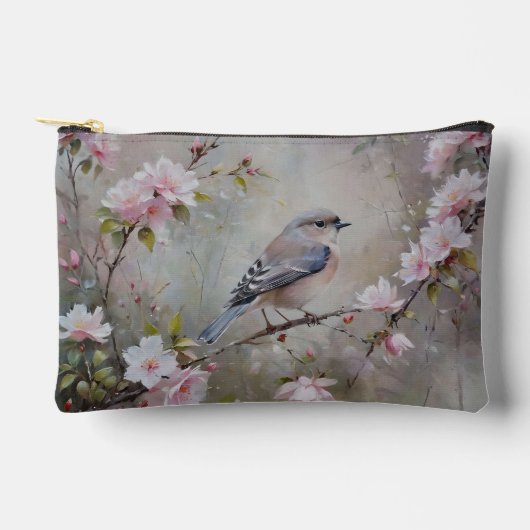 Bloemige Vogelprint Accessoire Pouch Etui (Voorkant)