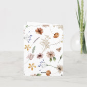 Bloemige Vouwde Dankkaart Bedankkaart (Achterkant)