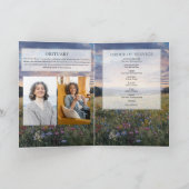 Bloemige Vouwkaart met Herdenkingsdienst Programma (Binnen)
