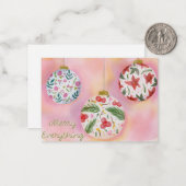 Bloemige vrolijke ballen notitiekaartje (Voorkant / Achterkant in situ)