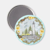 Bloemige vuurtoren in Alabama Magneet (Voorkant / Achterkant)