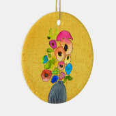 Bloemige watercolor moderne bloemkunst keramisch ornament (Rechts)