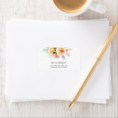 Bloemige Watercolor Pastel Script Retouradres Etiket (Insitu)