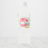 Bloemige Waterfleslabels Waterfles Etiket (Voorkant)