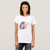 Bloemige waterkleur  t-shirt (Voorkant volledig)