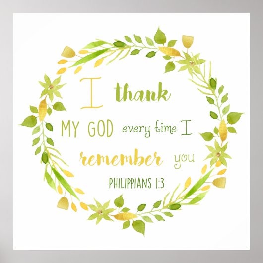 bloemige waterverf Filippenzenen Bijbeltekst poste Poster (Voorkant)