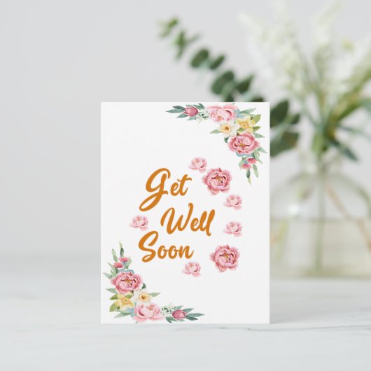 Bloemige waterverf kaart om snel te herstellen (Staand voorkant)