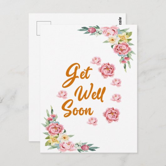 Bloemige waterverf kaart om snel te herstellen (Voorkant / Achterkant)