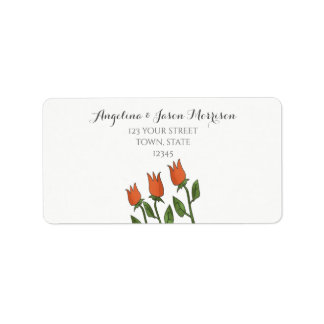Bloemige waterverf lente tulpen wit pure elegant etiket