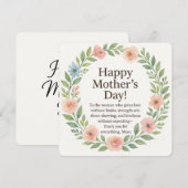 Bloemige waterverf Moederdag cadeau Feestdagenkaart (Voorkant / Achterkant)