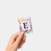 Bloemige waterverf monogram roze orchidee bloemen badge (Handheld)