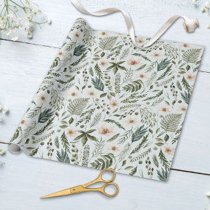 Bloemige waterverf naadloos bloempatroon cadeaupapier
