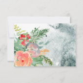 bloemige waterverfcrête RSVP-reactiekaart RSVP Kaartje (Achterkant)