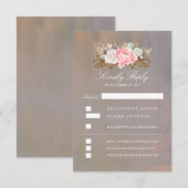 Bloemige waterverfstoffen bruiloft RSVP Kaartje (Voorkant / Achterkant)