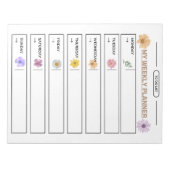 Bloemige weekplanner pagina notitieblok (Voorkant)