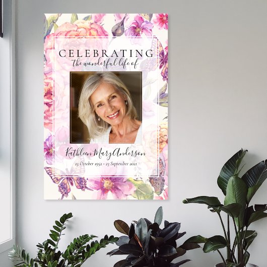 Bloemige welkomstgroet ter nagedachtenis poster