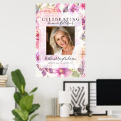 Bloemige welkomstgroet ter nagedachtenis poster (Thuiskantoor)