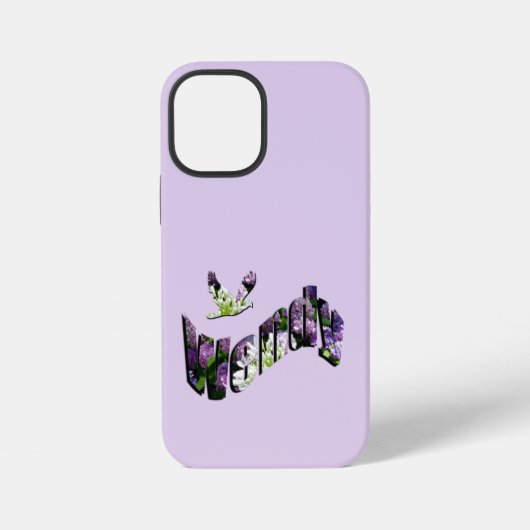 Bloemige Wendy naam, iPhone Hoesje (Achterkant)