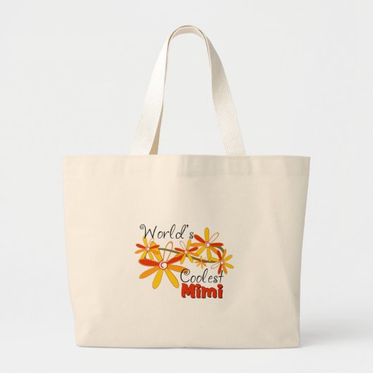 Bloemige Werelds Coolste Mimi Grote Tote Bag (Voorkant)