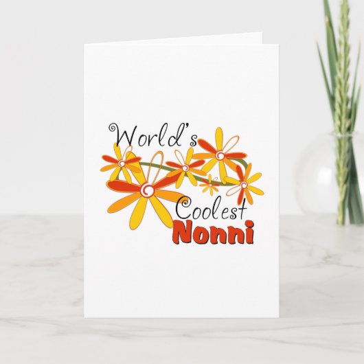 Bloemige Werelds Coolste Nonni Feestdagen Kaart (Voorkant)