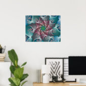 Bloemige Wervelbad Fractal Poster (Thuiskantoor)
