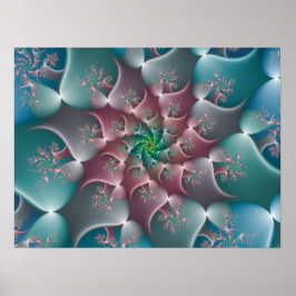 Bloemige Wervelbad Fractal Poster