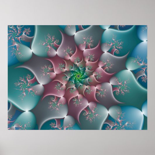 Bloemige Wervelbad Fractal Poster (Voorkant)