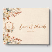 Bloemige Westelijke Top Monogram Bruiloft Gastenboek (Achterkant)