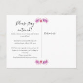 Bloemige We've Moved Script Nieuw Adres Aankondigi Aankondigingskaart (Achterkant)