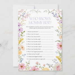 Bloemige Wie Kent Moeders Best Baby Shower Spelkaa Kaart