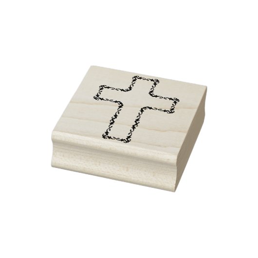 bloemige wijnstok kruis kunst stempel (Stempel)
