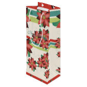 bloemige wijnzak wijn cadeautas (Achterkant Gekanteld)