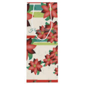 bloemige wijnzak wijn cadeautas (Achterkant)