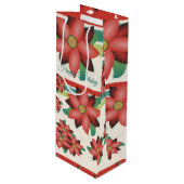  bloemige wijnzak wijn cadeautas (Voorkant Gekanteld)