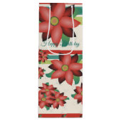 bloemige wijnzak wijn cadeautas (Voorkant)