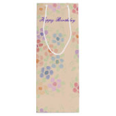  bloemige wijnzak wijn cadeautas (Achterkant)