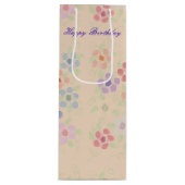  bloemige wijnzak wijn cadeautas (Voorkant)