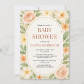Bloemige Wilde Bloem All-in-One QR-code Baby Showe Kaart (Voorkant)