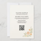 Bloemige Wilde Bloem All-in-One QR-code Baby Showe Kaart (Achterkant)