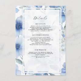 Bloemige Wilde Bloem Elegante Zomer Blauw Witte De Informatiekaartje