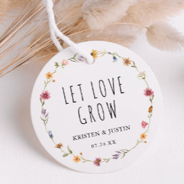 Bloemige Wilde Bloem Laat Liefde Groeien Trouwzaad Bedankjes Labels