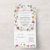 Bloemige Wilde Bloem Meisje Baby Shower All In One Uitnodiging (Binnen)