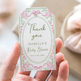 Bloemige wilde bloem meisje baby shower bedankt cadeaulabel