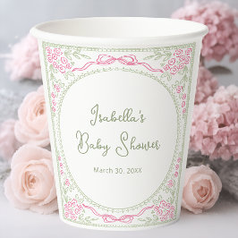 Bloemige wilde bloem meisje baby shower papieren bekers