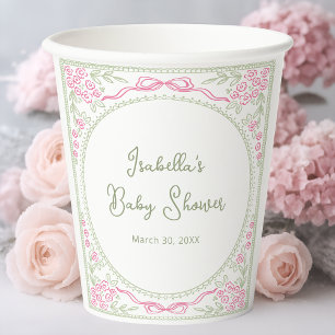 Bloemige wilde bloem meisje baby shower papieren bekers