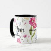Bloemige Wilde Bloem Nieuwe Moeder Cadeau Moeder G Mok (Voorkant links)