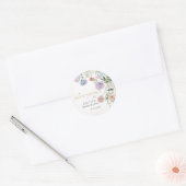 Bloemige Wilde Bloemen Lente Roze Bruiloft Bridal Ronde Sticker (Envelop)